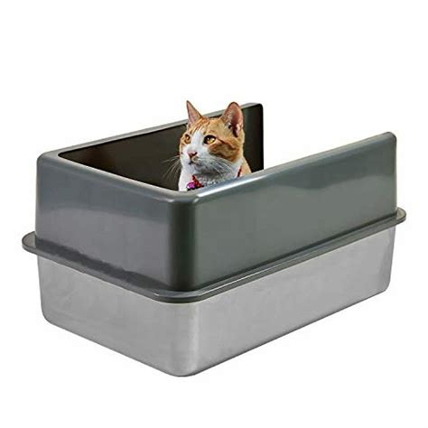 stainless steel covered litter box|enclosed stainless steel litter box.